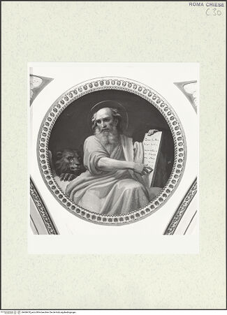 Vorderseite von Sopr. BAS ROMA [https://www.deutsche-digitale-bibliothek.de/content/lizenzen/rv-ez/] Die vier EvangelistenDer heilige Markus - , bh469470_recto. Foto.