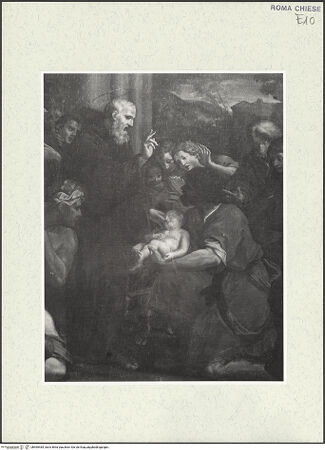 Vorderseite von Sopr. BAS ROMA [https://www.deutsche-digitale-bibliothek.de/content/lizenzen/rv-ez/] Wunder des heiligen Francesco da Paola: Der Heilige erweckt ein totes Kind zum Leben - Detail: Mittelszene, bh469484_recto. Foto.