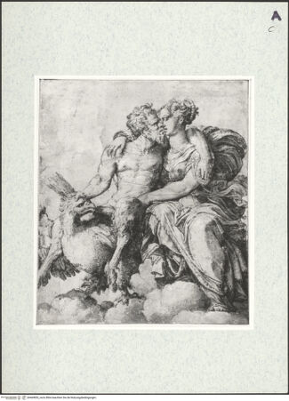 Vorderseite von Graphische Sammlung Albertina [https://www.deutsche-digitale-bibliothek.de/content/lizenzen/rv-ez/] Jupiter liebkost Antiope in Gestalt eines Satyrs - , bh469855_recto. Foto.