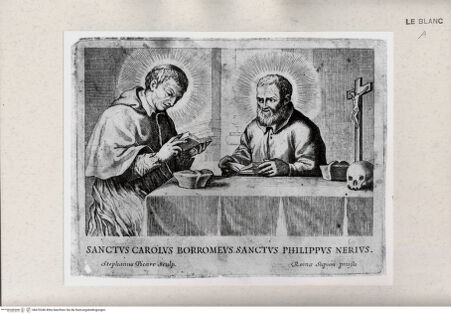 Vorderseite von Istituto Nazionale per la Grafica [http://creativecommons.org/publicdomain/mark/1.0/] Der heilige Karl Borromäus und der heilige Philippus Neri - , bh470346. Foto.