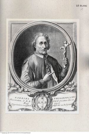 Vorderseite von Istituto Nazionale per la Grafica [http://creativecommons.org/publicdomain/mark/1.0/] Bildnis des Kardinals Gabriele Filippucci - , bh470370. Foto.