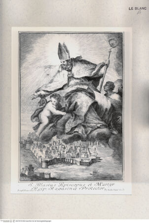Vorderseite von Istituto Nazionale per la Grafica [http://creativecommons.org/publicdomain/mark/1.0/] Der heilige Blasius als Patron der Stadt Ragusa (Dubrovnik) - , bh470378. Foto.