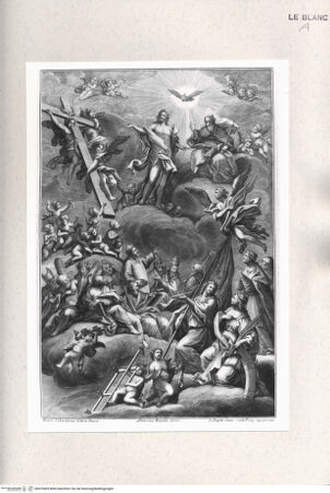 Vorderseite von Istituto Nazionale per la Grafica [http://creativecommons.org/publicdomain/mark/1.0/] Die heilige Dreifaltigkeit mit vielen Heiligen auf Wolken - , bh470405. Foto.