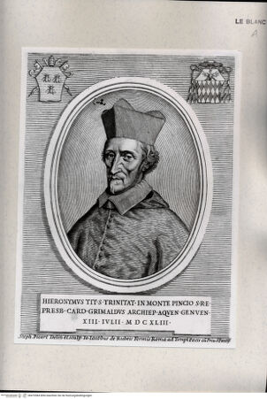 Vorderseite von Istituto Nazionale per la Grafica [http://creativecommons.org/publicdomain/mark/1.0/] Kardinal Girolamo Grimaldi - , bh470584. Foto.