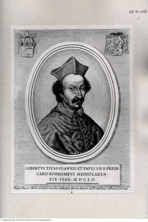 Vorderseite von Istituto Nazionale per la Grafica [http://creativecommons.org/publicdomain/mark/1.0/] Kardinal Giberto Borromeo - , bh470586. Foto.