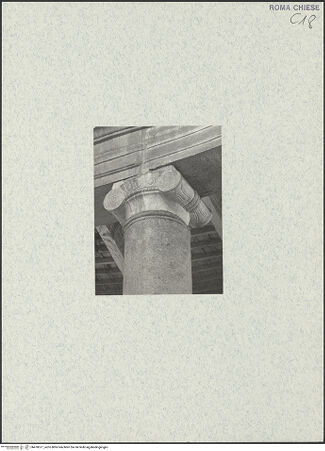 Vorderseite von Corbett, Spencer [https://www.deutsche-digitale-bibliothek.de/content/lizenzen/rv-ez/] Santo Stefano Rotondo - Zentraler Raum, innerer Säulenkranz, Detail: ionisches Kapitell, bh470617_recto. Foto: Corbett, Spencer.