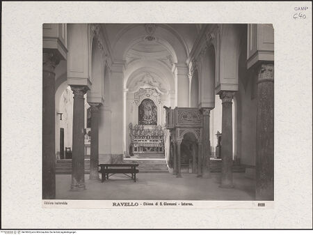 Vorderseite von Edizione inalterabile [https://www.deutsche-digitale-bibliothek.de/content/lizenzen/rv-ez/] San Giovanni del Toro - Inneres nach dem Hauptaltar, bh470693_recto. Foto.