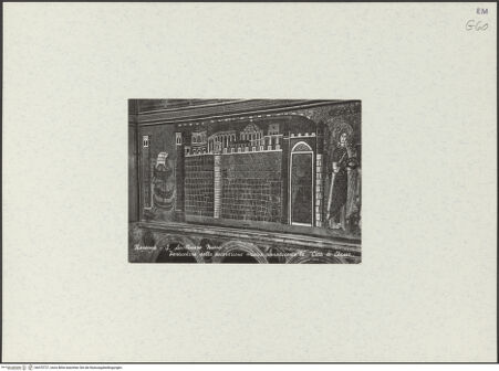 Vorderseite von unbekannt [https://www.deutsche-digitale-bibliothek.de/content/lizenzen/rv-fz/] Mosaiken im LanghausEvangelienseite mit weiblichen HeiligenCivitas Classis - Gesamtansicht, bh470727_recto. Foto.