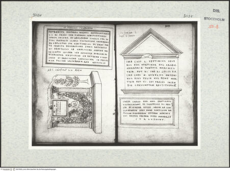 Vorderseite von Kungliga Biblioteket [https://www.deutsche-digitale-bibliothek.de/content/lizenzen/rv-ez/] Inscriptionum antiquarum (Codex Holmiensis)Römische Inschriften; in Rom - , bh470826_recto. Foto.