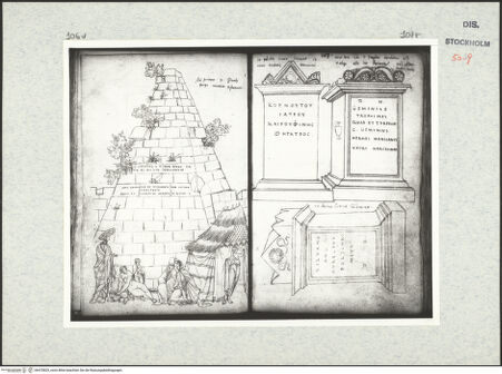 Vorderseite von Kungliga Biblioteket [https://www.deutsche-digitale-bibliothek.de/content/lizenzen/rv-ez/] Inscriptionum antiquarum (Codex Holmiensis)Römische Grabmäler; in Rom - , bh470829_recto. Foto.