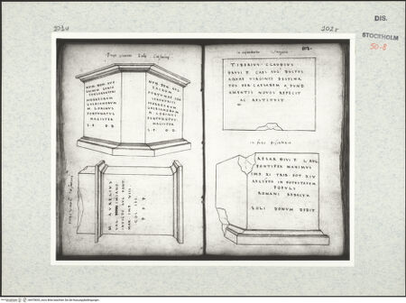 Vorderseite von Kungliga Biblioteket [https://www.deutsche-digitale-bibliothek.de/content/lizenzen/rv-ez/] Inscriptionum antiquarum (Codex Holmiensis)Römische Inschriften; in Rom - , bh470835_recto. Foto.