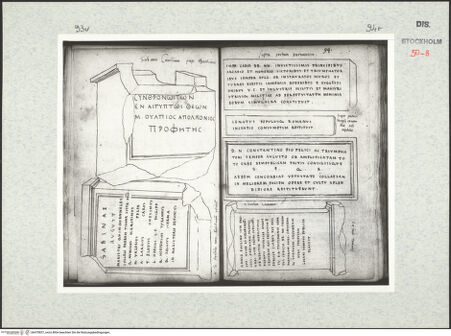 Vorderseite von Kungliga Biblioteket [https://www.deutsche-digitale-bibliothek.de/content/lizenzen/rv-ez/] Inscriptionum antiquarum (Codex Holmiensis)Römische Inschriften; in Rom - , bh470837_recto. Foto.