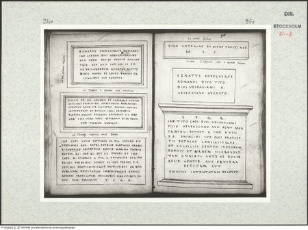 Vorderseite von Kungliga Biblioteket [https://www.deutsche-digitale-bibliothek.de/content/lizenzen/rv-ez/] Inscriptionum antiquarum (Codex Holmiensis)Römische Inschriften; in Rom - , bh470838_recto. Foto.