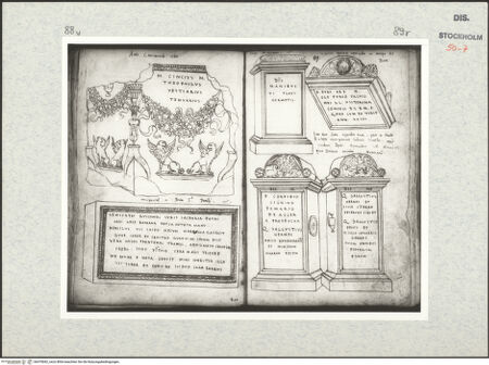 Vorderseite von Kungliga Biblioteket [https://www.deutsche-digitale-bibliothek.de/content/lizenzen/rv-ez/] Inscriptionum antiquarum (Codex Holmiensis)Römische Grabmäler; in Rom - , bh470842_recto. Foto.