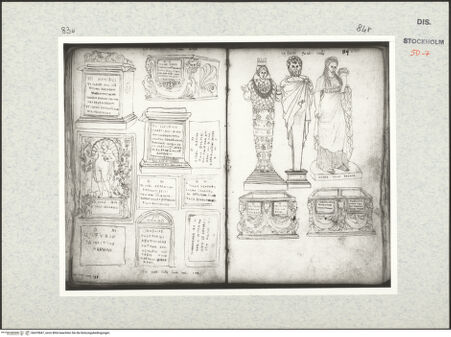 Vorderseite von Kungliga Biblioteket [https://www.deutsche-digitale-bibliothek.de/content/lizenzen/rv-ez/] Inscriptionum antiquarum (Codex Holmiensis)Römische Grabmäler und Grabinschriften; in den Gärten Papst Julius III. - , bh470847_recto. Foto.