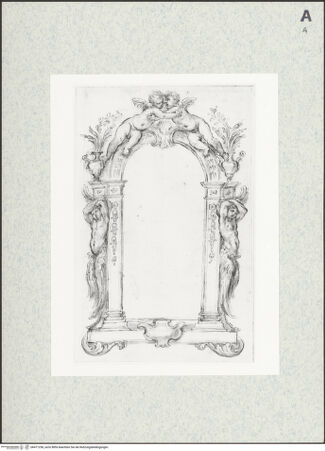 Vorderseite von Christie's [https://www.deutsche-digitale-bibliothek.de/content/lizenzen/rv-ez/] Entwurf für einen Rahmen mit Putten und Atlanten - , bh471258_recto. Foto.