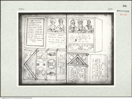 Vorderseite von Kungliga Biblioteket [https://www.deutsche-digitale-bibliothek.de/content/lizenzen/rv-ez/] Inscriptionum antiquarum (Codex Holmiensis)Römisches Grabmal, in Zillis (Graubünden) (?) - , bh471351_recto. Foto.