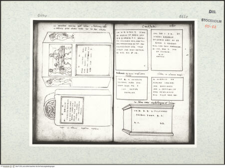Vorderseite von Kungliga Biblioteket [https://www.deutsche-digitale-bibliothek.de/content/lizenzen/rv-ez/] Inscriptionum antiquarum (Codex Holmiensis)Zwei römische Grabmäler, in Backnang - , bh471353_recto. Foto.