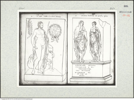 Vorderseite von Kungliga Biblioteket [https://www.deutsche-digitale-bibliothek.de/content/lizenzen/rv-ez/] Inscriptionum antiquarum (Codex Holmiensis)Römisches Votivrelief, in Rom, Quirinal - , bh471367_recto. Foto.