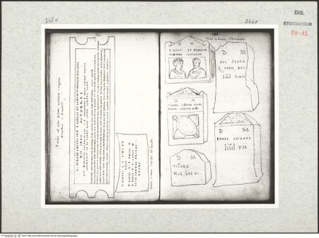 Vorderseite von Kungliga Biblioteket [https://www.deutsche-digitale-bibliothek.de/content/lizenzen/rv-ez/] Inscriptionum antiquarum (Codex Holmiensis)Zwei römische Inschriften, in Padua - , bh471368_recto. Foto.