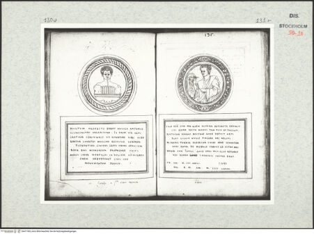 Vorderseite von Kungliga Biblioteket [https://www.deutsche-digitale-bibliothek.de/content/lizenzen/rv-ez/] Inscriptionum antiquarum (Codex Holmiensis)Epigraph und Medaillonbildnis des Organisten Antonio Squarcialupi - , bh471383_recto. Foto.