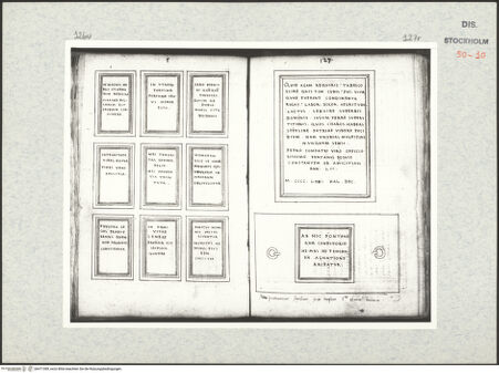 Vorderseite von Kungliga Biblioteket [https://www.deutsche-digitale-bibliothek.de/content/lizenzen/rv-ez/] Inscriptionum antiquarum (Codex Holmiensis)Neun lateinische Inschriften; in Rom - , bh471389_recto. Foto.