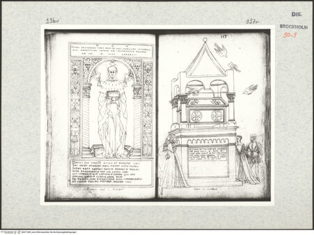 Vorderseite von Kungliga Biblioteket [https://www.deutsche-digitale-bibliothek.de/content/lizenzen/rv-ez/] Inscriptionum antiquarum (Codex Holmiensis)Grabplatte des Pietro Ancarano - , bh471400_recto. Foto.