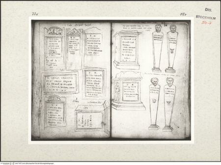 Vorderseite von Kungliga Biblioteket [https://www.deutsche-digitale-bibliothek.de/content/lizenzen/rv-ez/] Inscriptionum antiquarum (Codex Holmiensis)Römische Grabinschriften; in Rom - , bh471407_recto. Foto.