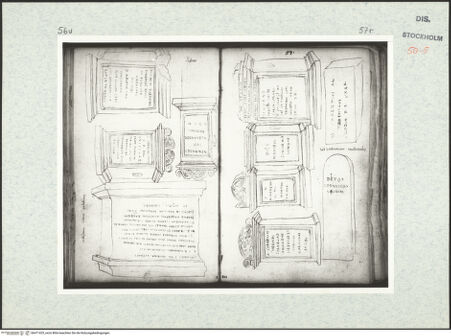 Vorderseite von Kungliga Biblioteket [https://www.deutsche-digitale-bibliothek.de/content/lizenzen/rv-ez/] Inscriptionum antiquarum (Codex Holmiensis)Römische Grabmäler; in den Gärten des Kardinals Carpi in Rom - , bh471425_recto. Foto.