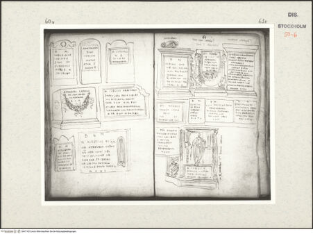 Vorderseite von Kungliga Biblioteket [https://www.deutsche-digitale-bibliothek.de/content/lizenzen/rv-ez/] Inscriptionum antiquarum (Codex Holmiensis)Römische Grabmäler und Grabinschriften; in Rom - , bh471429_recto. Foto.