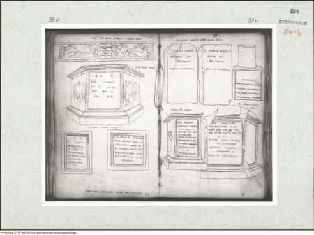 Vorderseite von Kungliga Biblioteket [https://www.deutsche-digitale-bibliothek.de/content/lizenzen/rv-ez/] Inscriptionum antiquarum (Codex Holmiensis)Römische Grab- und Weihinschriften; aus der Stadt Rom - , bh471447_recto. Foto.