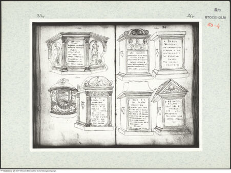 Vorderseite von Kungliga Biblioteket [https://www.deutsche-digitale-bibliothek.de/content/lizenzen/rv-ez/] Inscriptionum antiquarum (Codex Holmiensis)Römische Grabmäler; in Rom - , bh471453_recto. Foto.