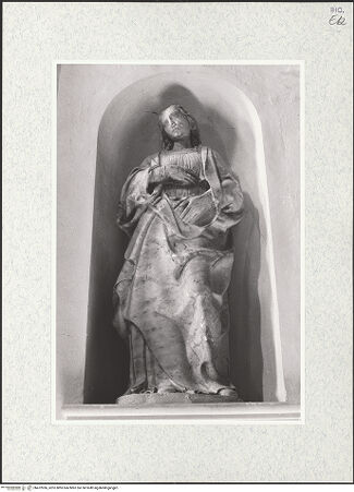 Vorderseite von Bibliotheca Hertziana [https://www.deutsche-digitale-bibliothek.de/content/lizenzen/rv-fz/] Verkündigungsgruppe - Detail: Maria, bh472056_recto. Foto: Kruft, Hanno-Walter.