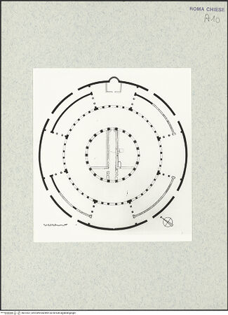 Vorderseite von unbekannt [https://www.deutsche-digitale-bibliothek.de/content/lizenzen/rv-fz/] Santo Stefano Rotondo - Grundriss (C. Ceschi), bh472457_recto. Foto.