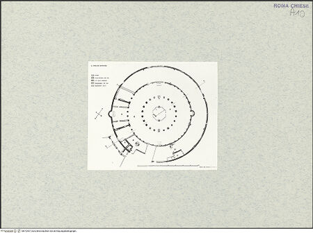 Vorderseite von unbekannt [https://www.deutsche-digitale-bibliothek.de/content/lizenzen/rv-fz/] Santo Stefano Rotondo - Grundriss (Entwurf und Zeichnung: S. Corbett), bh472467_recto. Foto.