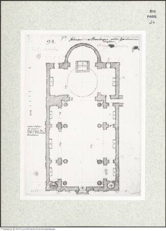 Vorderseite von Réunion des Musées Nationaux [https://www.deutsche-digitale-bibliothek.de/content/lizenzen/rv-ez/] Grundriss der Kirche San Salvatore in Bologna - , bh472514_recto. Foto.