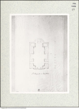 Vorderseite von Réunion des Musées Nationaux [https://www.deutsche-digitale-bibliothek.de/content/lizenzen/rv-ez/] Grundriss der Kirche Santa Margherita in Trastevere - , bh472520_recto. Foto.