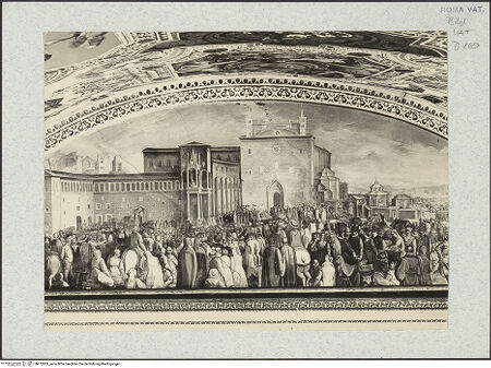 Vorderseite von Archivio Fotografico Vaticano [https://rightsstatements.org/page/CNE/1.0/] Die Taten Sixtus' V.Der Lateran-Komplex vor Sixtus V. - , bh472803_recto. Foto.