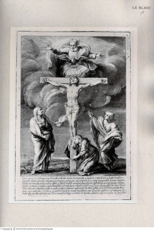 Vorderseite von Istituto Nazionale per la Grafica [http://creativecommons.org/publicdomain/mark/1.0/] Christus am Kreuz mit den Marien und Johannes, darüber Gottvater und der heilige Geist in den Wolken - , bh472878. Foto.