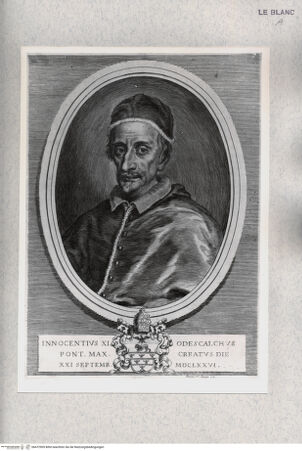 Vorderseite von Istituto Nazionale per la Grafica [http://creativecommons.org/publicdomain/mark/1.0/] Papst Innocenz XI. - , bh472905. Foto.