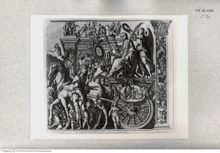 Vorderseite von Istituto Nazionale per la Grafica [http://creativecommons.org/publicdomain/mark/1.0/] Civilii Caesaris Dictatoris Triumphi ...Tafel 9: Julius Caesar auf seinem Triumphwagen - , bh472943. Foto.