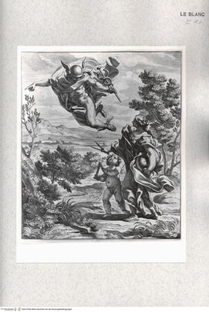 Vorderseite von Istituto Nazionale per la Grafica [http://creativecommons.org/publicdomain/mark/1.0/] Allegorie mit Merkur, der einer weiblichen Figur und einem Putto den Weg weist - , bh472956. Foto.
