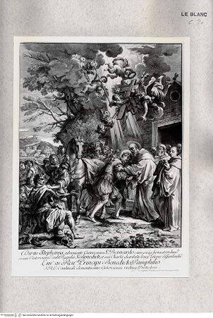 Vorderseite von Istituto Nazionale per la Grafica [http://creativecommons.org/publicdomain/mark/1.0/] Die Einkleidung des heiligen Bernhard durch den Abt Stephan Harding von Citeaux - , bh473006. Foto.