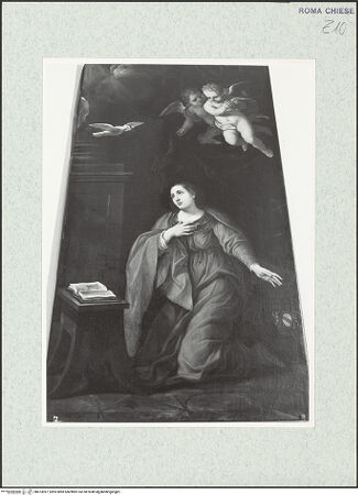 Vorderseite von Sopr. BAS ROMA [https://www.deutsche-digitale-bibliothek.de/content/lizenzen/rv-ez/] Maria Annunziata (Pendant zu einer Tafel mit dem Engel Gabriel) - , bh473097_recto. Foto.