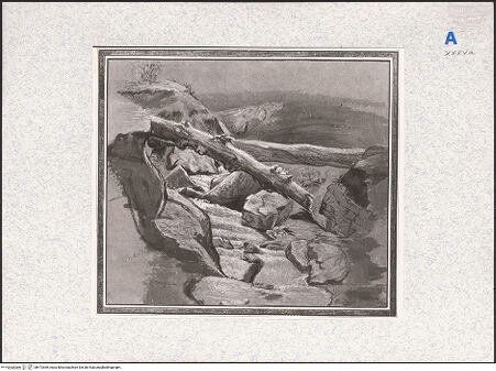 Vorderseite von Kupferstichkabinett [https://www.deutsche-digitale-bibliothek.de/content/lizenzen/rv-ez/] Studie eines Gebirgsbaches - , bh473369_recto. Foto: Anders, Jörg P..