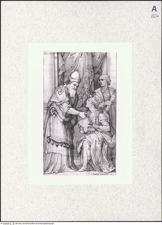 Vorderseite von Sotheby's [https://www.deutsche-digitale-bibliothek.de/content/lizenzen/rv-ez/] Ein Hohepriester sich an eine Frau mit Tafel wendend - , bh473424_recto. Foto.