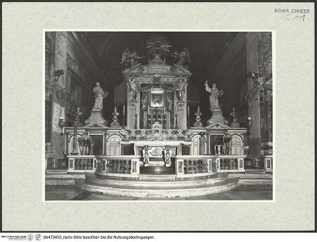 Vorderseite von Sopr. BAS ROMA [https://www.deutsche-digitale-bibliothek.de/content/lizenzen/rv-ez/] Santa Maria in Aracoeli - Presbyterium, bh473452_recto. Foto.