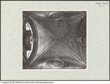 Vorderseite von Sopr. BAS ROMA [https://www.deutsche-digitale-bibliothek.de/content/lizenzen/rv-ez/] Santa Maria in AracoeliCappella di Santa Margherita di Cortona - 8. Kapelle links (di Santa Margherita da Cortona), Wölbung, Stuckdekoration von 1729, bh473456_recto. Foto.