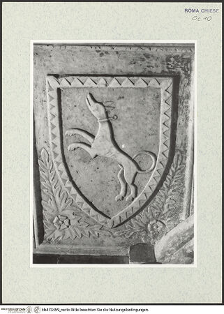 Vorderseite von Sopr. BAS ROMA [https://www.deutsche-digitale-bibliothek.de/content/lizenzen/rv-ez/] Wappen der Cavalieri - , bh473459_recto. Foto.