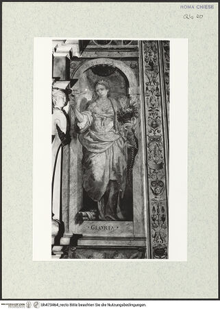 Vorderseite von Sopr. BAS ROMA [https://www.deutsche-digitale-bibliothek.de/content/lizenzen/rv-ez/] La Gloria (der Ruhm) - vor der Restaurierung, bh473464_recto. Foto.